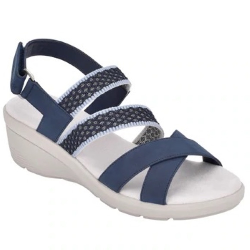 Easy Spirit Priya Wedge Sandals - Dark Blue